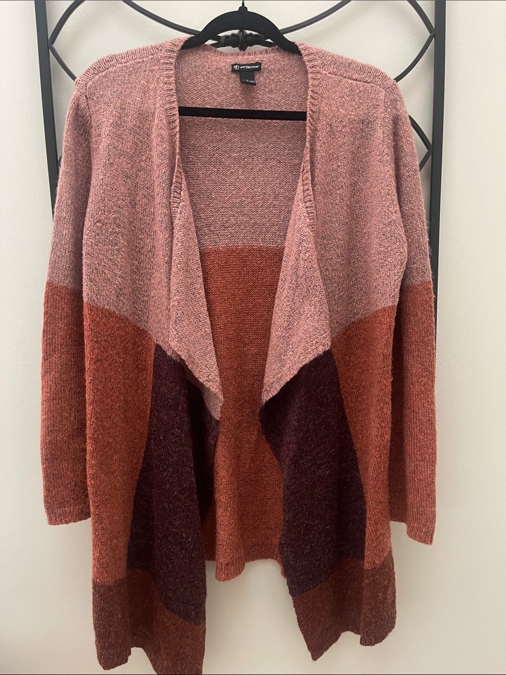 Colorblock Open-Front Cardigan - Picture 2 of 4